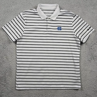 North Carolina Tar Heels Polo Shirt Mens Large Jordan Nike Victory Striped Golf - Image 1 of 4