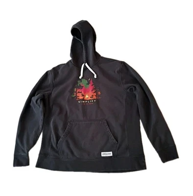 Life Is Good Simplify Campfire True Fleece Black Hoodie Men Size XL - Image 1 of 4