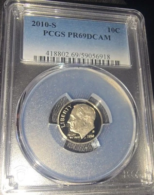 2010-S Roosevelt Dime PCGS PR69DCAM - Image 1 of 2