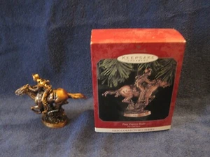 1998 Hallmark Christmas Ornament PONY EXPRESS RIDER Cowboy Western Neu in OVP - Bild 1 von 4
