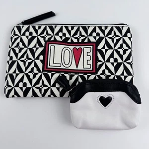 Brighton Reißverschluss Beutel Leder Geldbörse Ausschnitt Herz Canvas Tasche Menge 2 - Bild 1 von 9