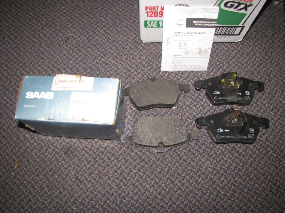  NEW OE Saab 9-3 9-5 front brake pads 5064795 5055371 93192749 Fits 1999 to 2009 - Image 1 of 1