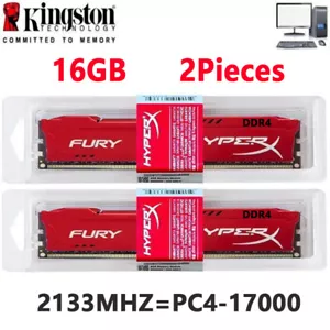 HyperX FURY DDR4 16GB 2X16GB 2133 PC4-17000 Desktop RAM Memory DIMM 288pin 1.2V - Picture 1 of 9