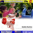 Bubble Guns Toys 12 Holes Electric Bubbles Machine For Kids Play (Pink)