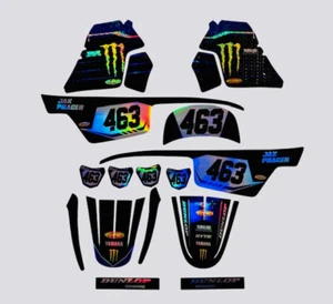YAMAHA PW50 HOLOGRAPHIC TEAM GRAPHICS GLOSS DECALS 21MIL MX LAMINATION 1990-2024 - Picture 1 of 7