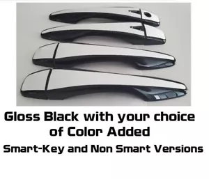 Gloss Black Door Handle Overlays Fits 2013 - 2018 Nissan Altima YOU PICK COLOR - Picture 1 of 8