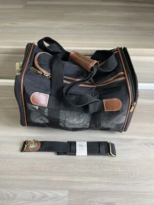 Bolso Sherpa Original Pequeño Porta Mascotas Negro Bolso de Viaje Aprobado por Aerolínea Perro Gato Foto 1 de 4