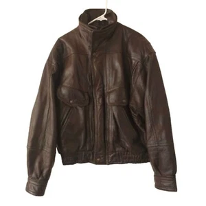 Bomber Wilson vintage Adventure Bound giacca di pelle reisolante lana marrone M - Foto 1 di 12