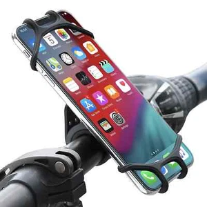 Handyhalterung Fahrrad Halterung Silikon Motorrad Handy Lenker Halter Smartphone - Bild 1 von 6