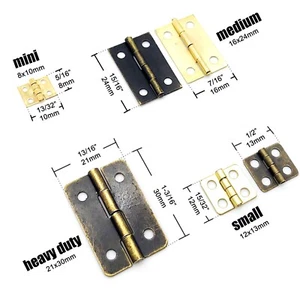 12pcs Mini Small Flat Jewelry Chest Gift Wine Music Wooden Box Hinge with screw - Picture 1 of 10