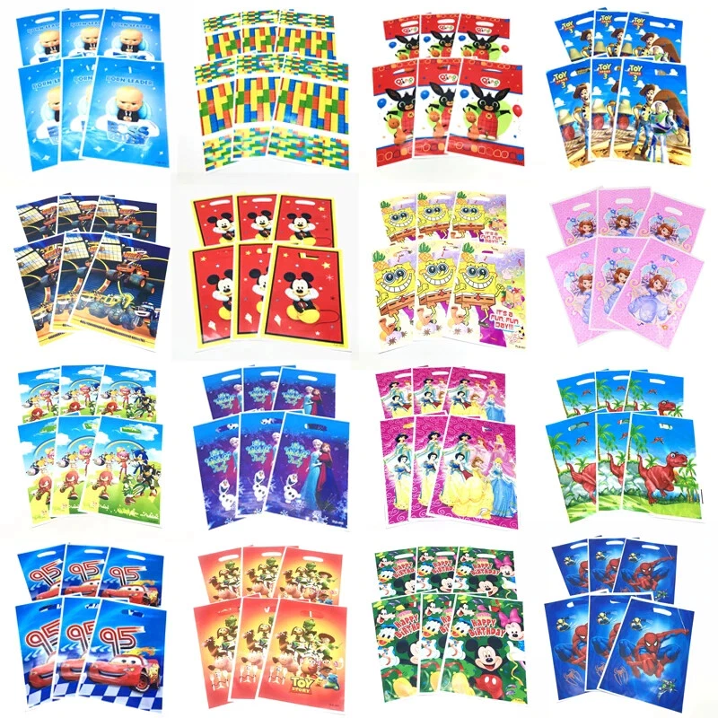 ALL Themed Kids Cartoon Birthday Party Gift Bags Party Favors Loot Bags.