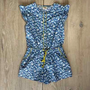 Mini Boden girl 9-10y Playsuit Romper 100% Cotton Blue with floral print  - Picture 1 of 9
