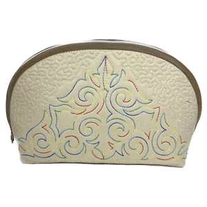 Handgefertigte bestickte Leinen Make-up Kosmetiktasche Unikat Geschenk Beauty Case - Bild 1 von 5