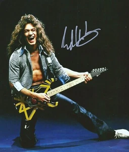 EDDIE VAN HALEN - 8 X 10 GLOSSY SIGNED PHOTO REPRINT - Picture 1 of 1