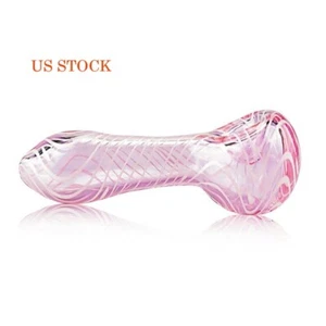 4 Inch Sweet Tobacco Smoking Glass Pipe Collectible Handmade Pink Spiricle Pipes - Picture 1 of 4