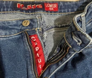 VTG Posse 10" Lower Rise Blue Size 7 Denim Jeans Mid Rise 28" X 30" 17" Leg Open - Picture 1 of 10