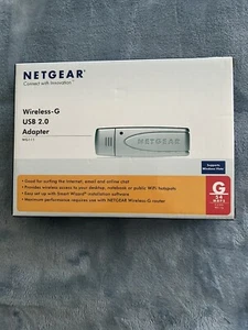 NETGEAR WIRELESS-G USB 2.0 ADAPTER WG111 G 54 MBPS 2.4 GHZ OPEN BOX - Picture 1 of 13