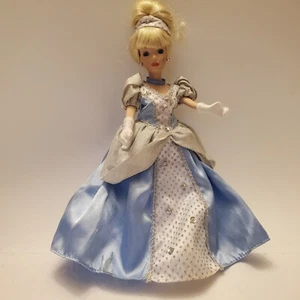 Cinderella Disney Princess Cinderella Porcelain Doll Dress Earrings Jointed - Picture 1 of 12