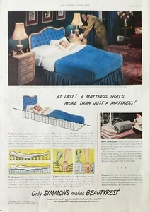 1947 Simmons makes beautyrest Vintage Ad Electronic Blanket - Picture 1 of 1