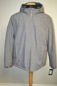 NWT Tommy Hilfiger Men's Gray Full Zipper Water Rsistant Jacket w/Hoodie Sz XL - Picture 1 of 9