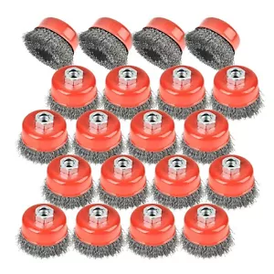 20 Pack 3-Inch Crimped Wire Cup Brush for Angle Grinder, 5/8-Inch-11 Arbor - Picture 1 of 6