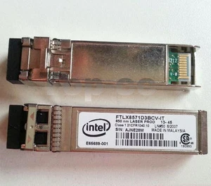 Intel FTLX8571D3BCV-IT E10GSFPSR E65689-001 Ethernet SFP SR Transceiver module - Photo 1/4