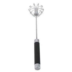 Stainless Steel Egg Whisk Rotatable Hand Push Mixer Black 9.45 inches x 2.17 ... - Picture 1 of 9