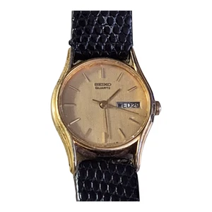 Vintage 1980er Seiko Damen Goldfarbene Day-Date Uhr, Japan Elegant Retro Classic - Bild 1 von 10