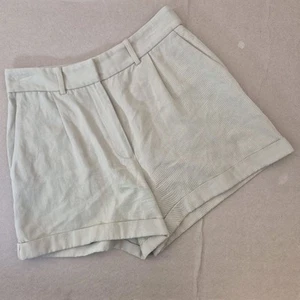Nili Lotan Hi-rise Pleated Shorts Womens 4 Beige Viscose Linen Blend Made in USA - Picture 1 of 6