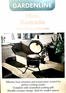 GARDENLINE MINI KAMADO CERAMIC OUTDOOR BBQ - NEW NEVER BEEN UNBOXED - Picture 1 of 9