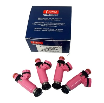 16611-AA370 4X DENSO Pink 565cc Fuel Injectors For Subaru STI WRX Forester us Foto 1 de 4