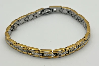 Sabona Bracelet Executive Regal Duet Stainless Magnetic Health - Image 1 of 2