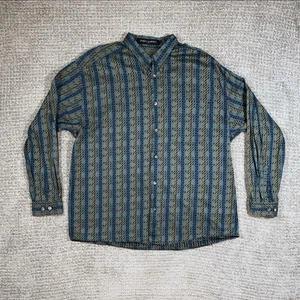 Vintage JHANE BARNES Men's XL Button Up Shirt Cotton Woven Colorful Long Sleeve - Picture 1 of 6