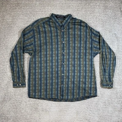 Vintage JHANE BARNES Men's XL Button Up Shirt Cotton Woven Colorful Long Sleeve - Image 1 of 4