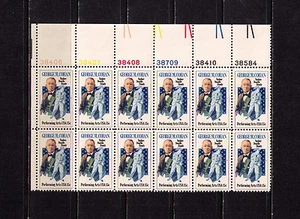 US USA Sc# 1756 MNH FVF PLATE# BLOCK Performing Arts Yankee Doodle Dandy G Cohan - Picture 1 of 1