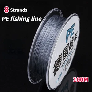 8 Brins Tressé Pêche Ligne Fort Pe de pour Carpe Mouche Durable - Photo 1/12