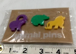 Vintage TUPPERWARE Animal Pins, 1993 Lion Elephant Polar Bear - Picture 1 of 4
