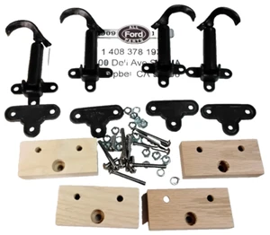 1928 - 1929 Ford Model A 4 complet Hood Latches A-16750-ABK With Pads wood etc - Picture 1 of 2
