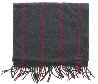 Coach 83136 Para hombres Todo Tictac Gris Rojo Rayas Lana de Cordero Flecos Bufanda Envoltura Foto 1 de 2