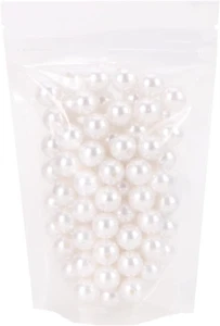 Pearl Beads, 140Pcs White round Plastic Craft Beads, 14MM Diameter with Hole, fo - Picture 1 of 6