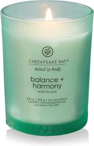 Chesapeake Bay Balance + Harmony Scented Candle, Water Lily Pear Fragrance, 50 H - Picture 1 of 11