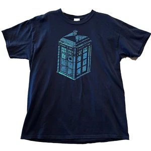 T-shirt grafica Doctor Who Police Box Tardis uomo adulto grande L blu scuro 2013 - Foto 1 di 13