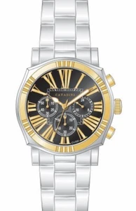 CAVADINI Chronograph Herrenuhr elegant schwarz-gold CV-555 Edelstahl 10 Bar - Bild 1 von 3