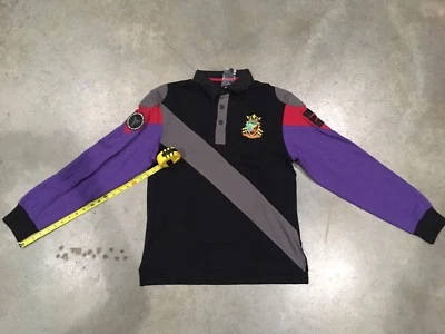 Polo de manga larga Lavie Clothing negro/púrpura con logotipo talla L NUEVO CON ETIQUETAS 100% Auténtico Foto 1 de 4