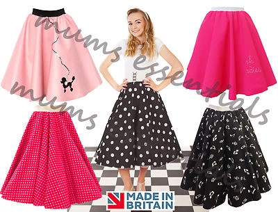 Ladies 50s GREASE VINTAGE Style Polka Dot 24" Length Skirts Fancy Dress — 第 1/4 张图片
