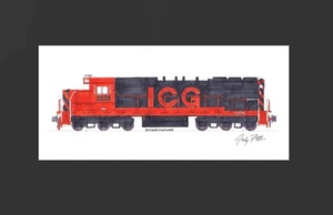 Illinois Central Gulf SD20 #2006 11"x17" Matted Print Andy Fletcher signed - Picture 1 of 1
