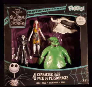 THE NIGHTMARE BEFORE CHRISTMAS 4 Pack Figurine Pieghevoli Retro Bendy / Serie 1 - Foto 1 di 2