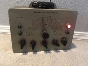 Vintage Heathkit SG-8 RF Signal Generator with Cables WORKING
