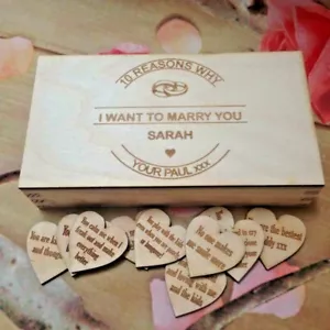 10/20 Reasons Why I Want to Marry You Heart Tags Engagement Wedding Fiance Gift  - Picture 1 of 10