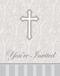Cross Invitations Religious Devotional Invites Favor Party Decoration Supply 8ct - Picture 1 of 3